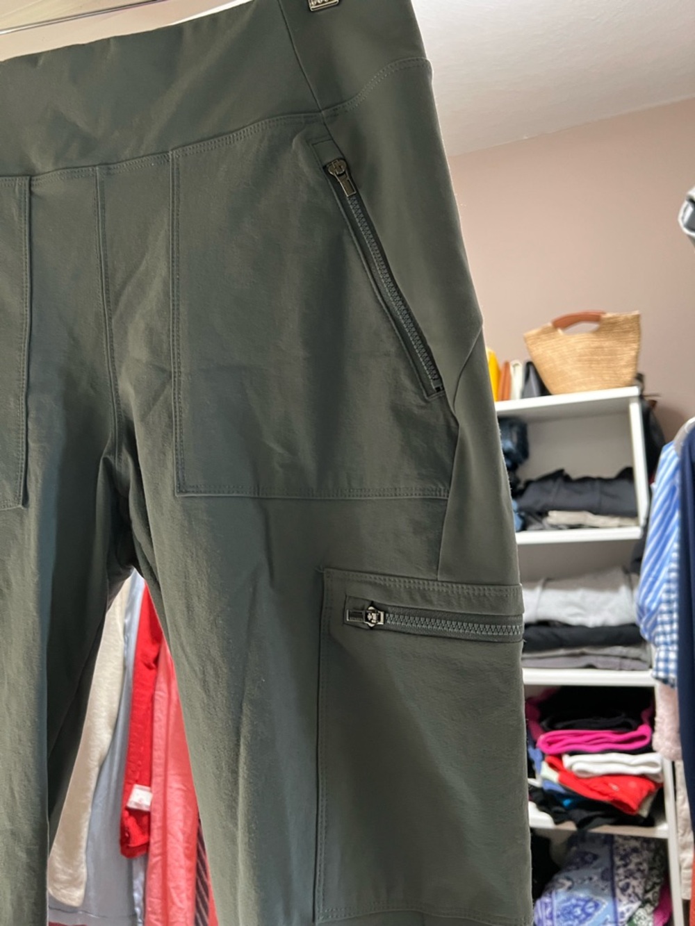 Athleta Olive Green Cargo Cropped Leggings